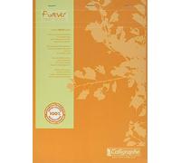 Calligraphe 17254C Bloc Notes per ufficio a punto metallico intestazione Forever Arancione - A4 21x29,7 cm - 200 pagine a quadretti piccoli- Carta 100% Riciclata 70 g - Copertina in carta riciclata