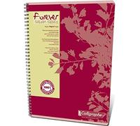Calligraphe 17407C confezione da 10 Quaderni a spirale Forever Rossi- A4 21x29,7 cm - 100 pagine a quadretti piccoli- Carta 100% Riciclata 70 g - Copertina in carta riciclata