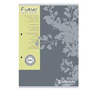 Calligraphe 17815C Bloc Notes Collato Grand Côté Forever Gris - A4 21x29,7 cm - 200 pagine Quaderni Piccoli con margini - Carta 100% Riciclata 70 g - Copertina in carta riciclata