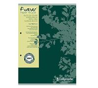 Calligraphe 17818C Bloc Notes Collato Grand Côté Forever Verde - A4 21x29,7 cm - 200 pagine Rigate con margini - Carta 100% Riciclata 70 g - Copertina in carta riciclata