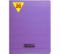 Calligraphe 18007Cpack - Taccuini a quadretti grandi, 17 x 22 cm, carta bianca 90 g, copertina in polipro trasparente