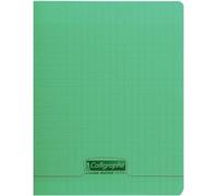 Calligraphe r 18125C - Taccuino a graffette verdi (marca Clairefontaine), 17 x 22 cm, 96 pagine tricolore, carta bianca da 90 g, copertina in polipropilene trasparente