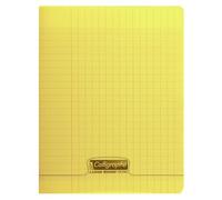 Calligraphe 18294C un quaderno a punto metallico Giallo (un marchio di Clairefontaine) - 24x32 cm - 140 Pagine a quadretti grandi - Carta Bianca 90g - Copertina in polipropilene Trasparente