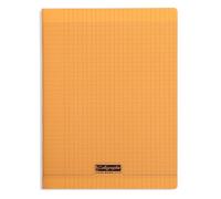 Calligraphe 18398C un quaderno a punto metallico Arancione (un marchio di Clairefontaine) - 24x32 cm - 192 Pagine a quadretti grandi - Carta Bianca 90g - Copertina in polipropilene Trasparente