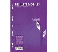 Calligraphe 2696C Confezione da fogli mobili forati avvolti in pellicola (un Marchio di Clairefontaine) - A4 21x29,7 cm - 200 Pagine a quadretti grandi - carta 90 g