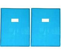 Calligraphe 73402C Copertina Cristalux Blu - 24x32 cm - 22/100 con Portaetichetta - PVC Trasparente Liscio (Confezione da 2)