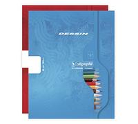 Calligraphe 7552C QUADERNO da disegno (un marchio di Clairefontaine) - 17x22 cm - 32 pagine a tinta Unità bianche - carta da disegno 120 g - copertina carta riciclata verniciata - colore Casuale