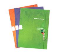 Calligraphe 7553C CONFEZIONE DA 10 QUADERNI da disegno (un marchio di Clairefontaine) - 24x32 cm - 32 pagine a tinta Unità bianche - carta da disegno 120 g - copertina in carta- colori casuali