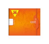 Calligraphe Clairefontaine 7705C - Confezione da 25 quaderni per asilo, 17 x 14,7 cm, 24 pagine, doppia riga, 5 mm, carta 70 g/m², copertina in cartoncino offset, colore: Arancione