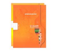 Calligraphe Clairefontaine Calligrafo 552Cpack Un Set di 25 quaderni da disegno (un marchio di 17 x 22 cm, 16 pagine a quadretti, 10/10, 90 g, copertine con carta riciclata verniciata, colori assortiti
