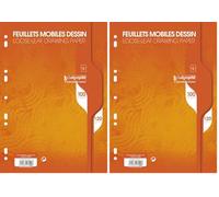 Calligraphe Clairefontaine calligraphe 7000 7100 C pacchetto di 100 pagine Fogli Mobili perforate sotto Pellicola 120 g A4 bianco (Confezione da 2)