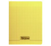 Calligraphe Clairefontaine - Rif 18124C - Quaderno con graffette in PP (96 pagine) - Formato A5+, carta velina superfine 90 g/m², copertina in polipropilene, rigatura Séyès - Copertina gialla