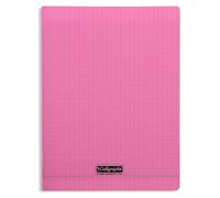 Calligraphe r 18181C - Quaderno a righe rosa (marca Clairefontaine), 24 x 32 cm, 96 pagine tricolore Seyes, carta bianca da 90 g, copertina in polipropilene trasparente