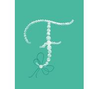 Calligraphy Practice Paper Lightly Ruled with Slant Lines | Initial "F" Monogram Notebook | Blue cover, Pearl Accents | 100 pages, 8.5 x 11" | ... Adults | Perfect for cursive, hand lettering