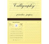 Calligraphy practice paper: Modern hand lettering 55 degree slant angle lined guides writing paper, practice sheets for beginners | slanted paper with clear design and basic sample alphabet