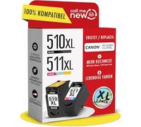 callmenew 510XL & 511XL Cartucce d'inchiostro - Compatibile con cartucce Canon 510 511 (PG-510 nero & CL-511 colore) - Gamma XL, Smart Chip, ricambio per Canon 510 511 Multipack - Confezione da 2