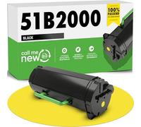 callmenew 51B2000 - Toner compatibile con lexmark 51b2000 (nero, 2500 pagine) - Smart Chip, ricambio per lexmark mb2236adw & b2236dw - Confezione da 1