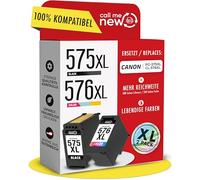 callmenew 575XL & 576XL Cartucce d'inchiostro - Compatibile con cartucce Canon 575 576 (PG-575XL nero & CL-576XL colore) - Gamma XL, Smart Chip, ricambio per PIXMA TS3550i TS3750i - Confezione da 2