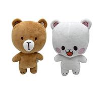 CALLOVE and Mocha Plush and Mocha Bear Plush, Soft Stuffed Bear and Mocha Bear Plushies Dolls, Cartoon Animal Animal Bear Figure Pillow Collectible Gifts for Fan (2 pezzi)