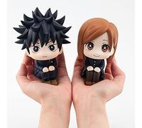 CALLOVE Anime Jujutsu Kaisen Figura Q 9 cm, Gojo Satoru Seduto Look Up Figure Giocattolo in PVC (Fushiguro & Kugisaki)