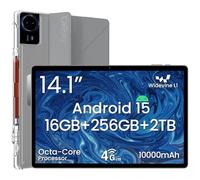 Callsky-Tech Tablet da 14 pollici, tablet Android 15, 16 GB di RAM+256 GB di ROM, display IPS FHD 1920x1200, Widevine L1, batteria da 10000 mAh, Bluetooth 5.0, custodia con supporto multi-angolo e
