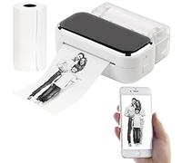 Callstel Mini stampante termica portatile M03, Bluetooth, app Android/iOS, larghezza stampa fino a 80 mm, bianca