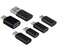 Callstel: Set di 6 adattatori USB, OTG USB, Lightning, 60 Watt PD (adattatore USB C iPhone 15, adattatore USB-C a USB-A 3.0 OTG, vario)