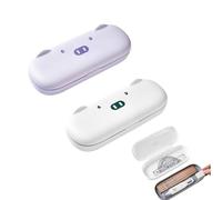 CALLYSONIC 2 astucci a doppio strato, nuovi maialini, grande capacità, astuccio per studenti e bambini, bianco e viola, Bianco+viola Vine, Semplicità