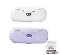 CALLYSONIC 2 astucci a doppio strato, nuovi maialini, grande capacità, astuccio per studenti e bambini, bianco e viola, bianco+viola, Semplicità