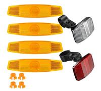 CALLYSONIC 6pcs Raggi Riflettori Bicicletta Occhi Gatto Bicicletta Catadiottro Giallo Riflettore Rettangolare Autoadesivo per Moto Biciclette Scooter Trattori (V)