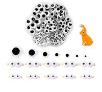 CALLYSONIC 710 occhi oscillanti autoadesivi, 7 misure, occhi rotondi per fai da te, scrapbooking, accessori per bambole, 4 mm - 12 mm