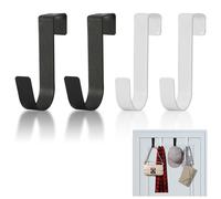 CALLYSONIC 8 ganci per porta da appendere, utilizzabili singolarmente, senza foratura, ad alta portata, colore bianco/nero, per appendere la porta dell'armadio, la porta della stanza (bianco e nero 1)