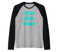 Calm Blue Ocean Mindful Meditazione Mantra Maglia con Maniche Raglan