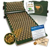 CALM ELEPHANT ORIGINAL PURE ECO Set XL Tappetino Agopressione Campo di Fiori con Cuscino Ergonomico, Funzione Riscaldante, Riflessologia, Anti-Stress - Sollievo per Schiena, Collo e Spalle - Verde