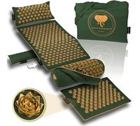 CALM ELEPHANT ORIGINAL Set ULTIMATE XXL 6pz Tappetino Agopressione con Cuscino Ergonomico, Cuscino Lombare e Gambe, Tappetino Piedi, Funzione Riscaldante - Sollievo Schiena,Collo,Spalle - Verde