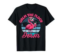 Calm The Flock Down Pink Flamingo Beach, Festa Estiva alle Hawaii Maglietta