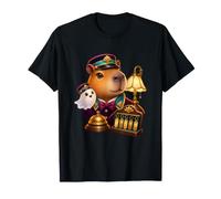 Calma Capybara Ghost Hotel Night Clerk Emblema Verticale Maglietta