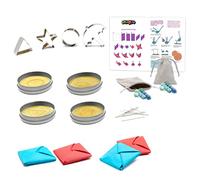 Calmado - Il Set Giochi con Biglie, Ddakji Rosso/Blu, Carte d'Invito, Set Dalgona con Tagliabiscotti, Contenitore & Ago Incluso Istruzioni / Ricetta per i Giochi & Biscotti Dalgona