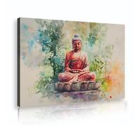 Calmante meditazione stampe su tela Zen Home Decor Buddha Lotus Seat Bamboo Forest Wall Art Painting per sala conferenze Immagini allungate 50x75cm Innerframe