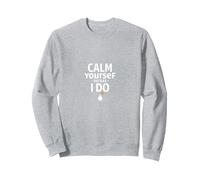 Calmati Prima di Fare Te Calmas o Te Calmo Avviso Divertente Felpa, Unisex per Adulti, Grigio Melange, XL