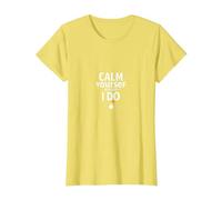 Calmati Prima di Fare Te Calmas o Te Calmo Avviso Divertente Maglietta, Donna, Limone, L