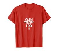 Calmati Prima di Fare Te Calmas o Te Calmo Avviso Divertente Maglietta, Uomo, Rosso, 3XL