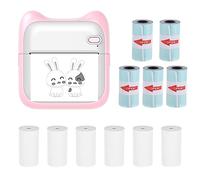 CalmGeek Mini stampante fotografica tascabile Macchina da stampa termica portatile 203dpi Connessione BT wireless per etichetta per foto Elenco artigianato fai da te Meno Note Diario Carta per