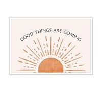 Calming Corner & Therapy Office Decor - “Good Things Are Coming” Psychology Art Print, Growth Mindset Poster for Anxiety Relief (Framed,08x12inch(20x30cm))