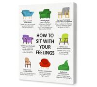 Calming Corner Wall Decor - Sit with Your Feelings Mental Health Poster, Therapy Office Art for Counselors, Mindfulness & Emotional Regulation Print(Unframed,08x12inch(20x30cm))