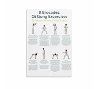 Calming Movement Poster 8 Gentle Exercise Forms Chart for Home Office Decor Mindfulness Practice Wall-Art Relaxation Guide Print(Framed,08X12inch(20X30cm))