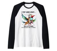 Calmo Uccello picchiato 3 Volte Divertente Sarcasmo Maglia con Maniche Raglan