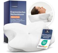 CALMONT - Cuscino ortopedico per tutti i tipi di sonno, cuscino cervicale per un sonno riposante, cuscino in memory foam per una regolazione ideale, cuscino cervicale, cuscino ergonomico (bianco)