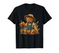 Calore Autunnale con Un Emblema dell'orsacchiotto del Raccolto Maglietta