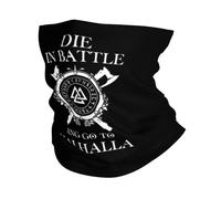 Calore invernale Morire personalizzato in battaglia e andare a Valhalla Bandana Ghetta per il collo per l'escursionismo Wrap Sciarpa Vichingo Odin Balaclava Scaldaviso Copertura sciarpa